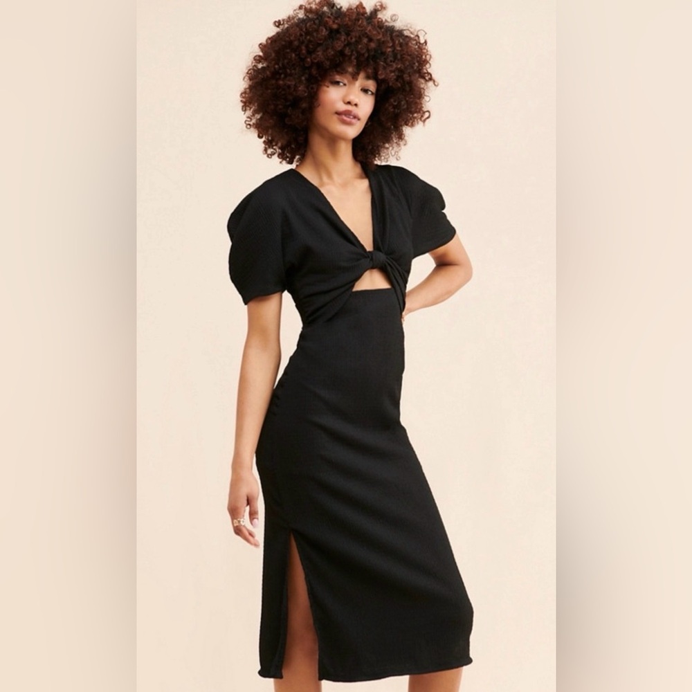 New w/out tags - ASTR the Label - Black Normandie Cutout Midi Dress